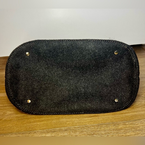 KATE SPADE Tate Handbag in Walker Charcoal Wool - Rare - EUC - Picture 7 of 11